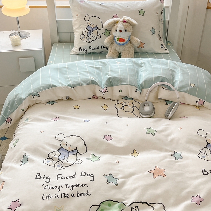 91家纺网 家纺一手货源 找家纺 慕尚家纺 2025新款全棉印花学生三件套套件 旺旺