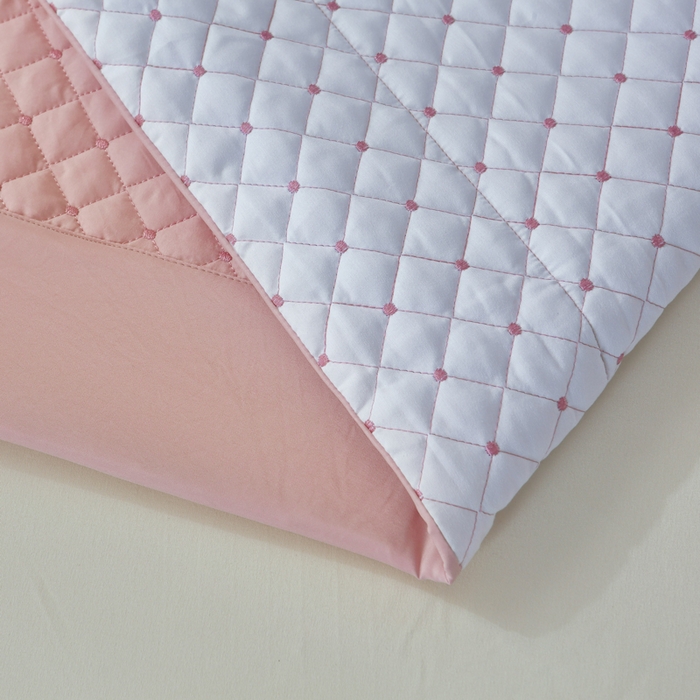 91家纺网 家纺一手货源 找家纺 OL家纺2025新款玉锦缎纯色床盖三件套-巴格莉 豆沙