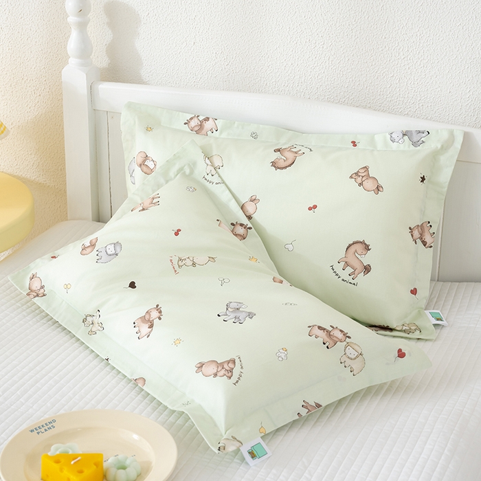 91家纺网 家纺一手货源 找家纺 良佐生活 2025新款A类高支高密全棉压线儿童枕套纯棉学生枕头套 马里奥