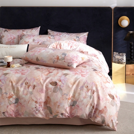 91家纺网 家纺一手货源 找家纺 （总）优贝 2025新款60贡缎数码印花长绒棉四件套全棉四件套