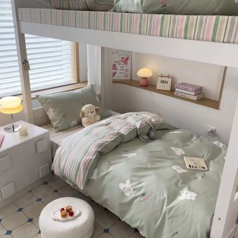 91家纺网 家纺一手货源 找家纺 慕尚家纺 2025新款全棉印花学生三件套套件 汪可爱