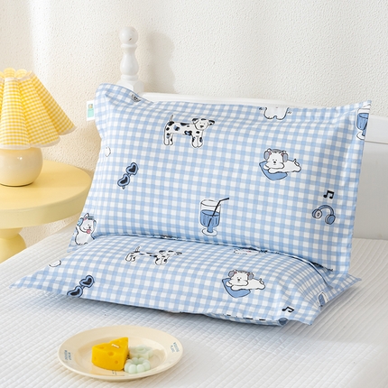 良佐生活 2025新款A类高支高密全棉压线儿童枕套纯棉学生枕头套 布奇