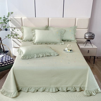 OL家纺2025新款天丝床盖三件套系列-清新交响曲 沙滩灰