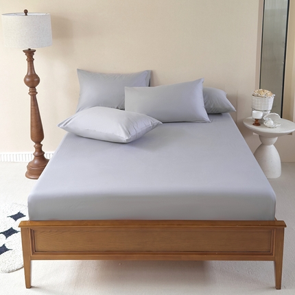 91家纺网 家纺一手货源 找家纺 期遇2025新款13374纯色全棉床笠 幻影灰