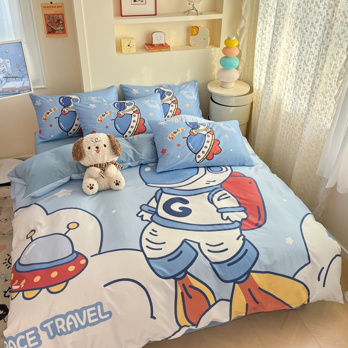 91家纺网 家纺一手货源 找家纺 （总）金爱家 2025新款太空人纯棉四件套