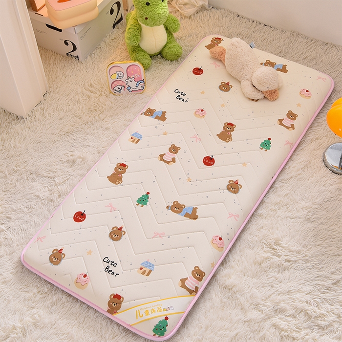 91家纺网 家纺一手货源 找家纺 嗨生活 2025年加厚针织棉乳胶床垫 幼儿园床垫 床褥 儿童床垫 单边款 甜品小熊