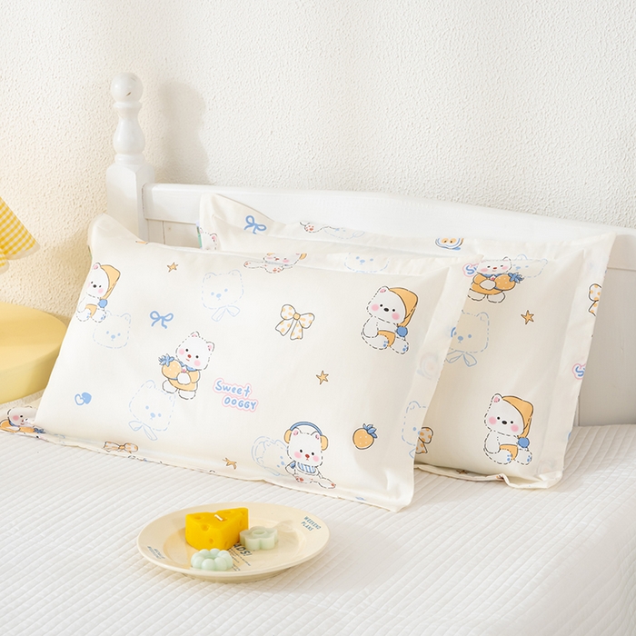 91家纺网 家纺一手货源 找家纺 良佐生活 2025新款A类高支高密全棉压线儿童枕套纯棉学生枕头套 皮皮鲁