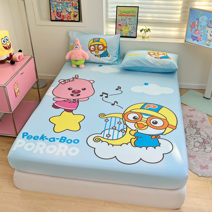 91家纺网 家纺一手货源 找家纺 金爱家 2025新款全棉大版单品波乐乐床笠 棉单品波乐乐-音乐派对