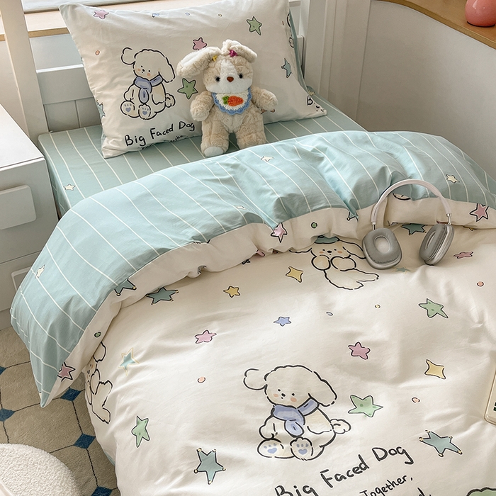 91家纺网 家纺一手货源 找家纺 慕尚家纺 2025新款全棉印花学生三件套套件 旺旺