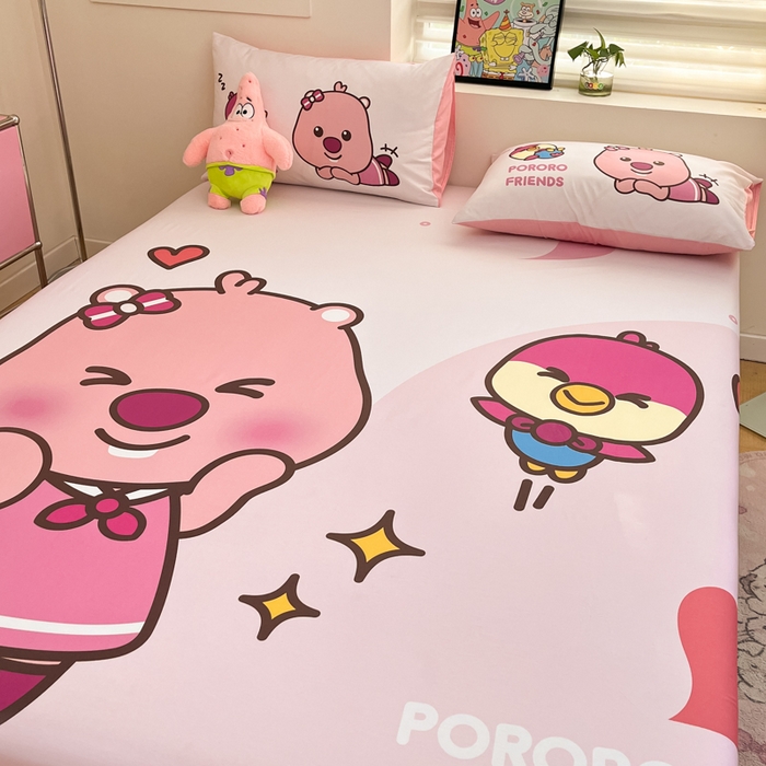 91家纺网 家纺一手货源 找家纺 金爱家 2025新款全棉大版单品波乐乐床笠 棉单品波乐乐-甜心朋友