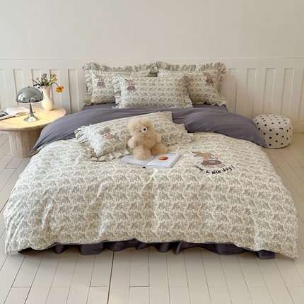 卡巴伦 床裙款-全棉卡通刺绣套件 童话小镇