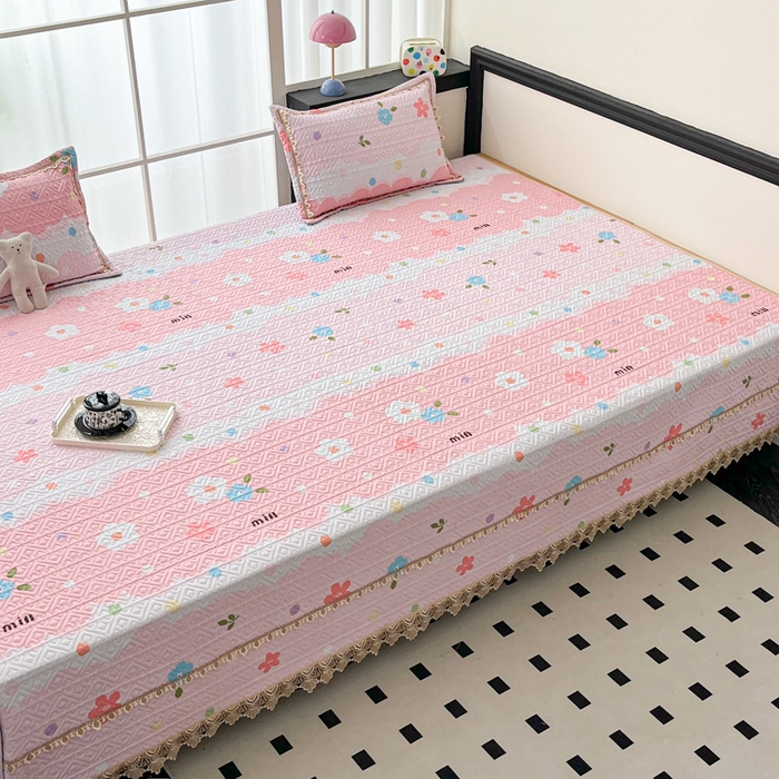 91家纺网 家纺一手货源 找家纺 手艺人家纺 2025新款带花纯棉绗缝榻榻米大炕盖榻榻米炕垫防滑炕垫榻榻米垫床盖榻榻米炕盖炕垫（K700-K723） K711