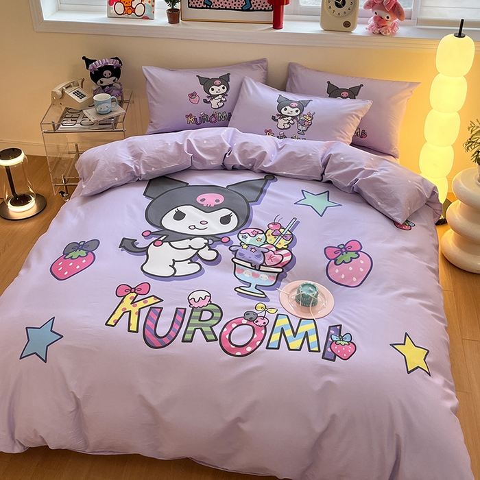 91家纺网 家纺一手货源 找家纺 （总）蓝邻家纺 2025新款全棉大版三丽鸥四件套系列