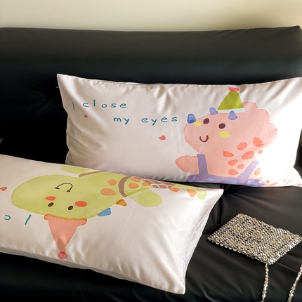 91家纺网 家纺一手货源 找家纺 FORTWO家纺 50支全棉长绒棉卡通印花枕套-一对 小丑枕套
