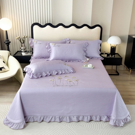 OL家纺2025新款天丝床盖三件套系列-蒲公英 薰衣紫