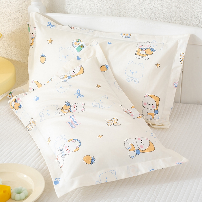 91家纺网 家纺一手货源 找家纺 良佐生活 2025新款A类高支高密全棉压线儿童枕套纯棉学生枕头套 皮皮鲁