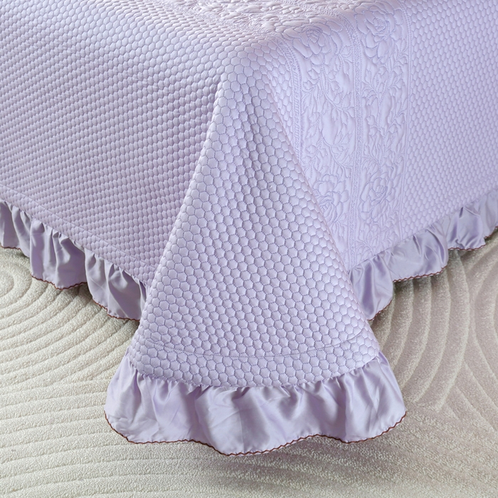 91家纺网 家纺一手货源 找家纺 OL家纺2025新款天丝床盖三件套系列-牡丹 薰衣紫