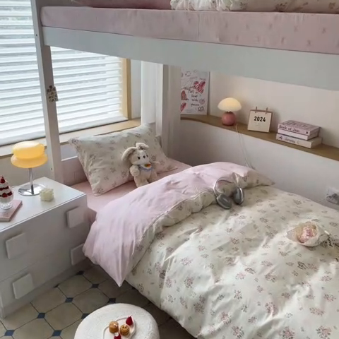 91家纺网 家纺一手货源 找家纺 慕尚家纺 2025新款全棉印花学生三件套套件 铃兰花