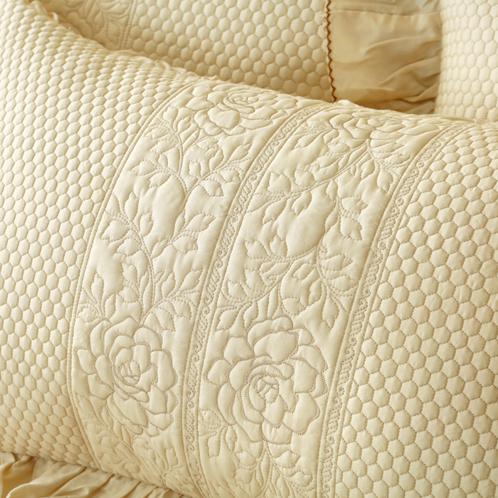 91家纺网 家纺一手货源 找家纺 OL家纺2025新款天丝床盖三件套系列-牡丹 奶茶驼