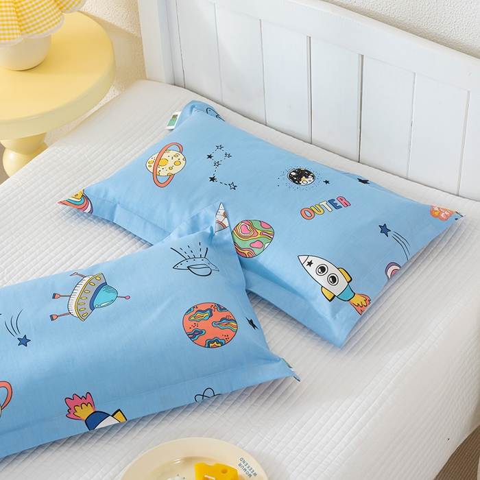 91家纺网 家纺一手货源 找家纺 良佐生活 2025新款A类高支高密全棉压线儿童枕套纯棉学生枕头套 星球大战