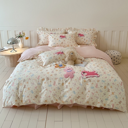 卡巴伦 床裙款-全棉卡通刺绣套件 可爱多