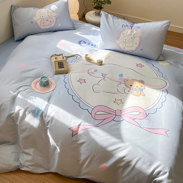 91家纺网 家纺一手货源 找家纺 蓝邻家纺 2025新款全棉大版三丽鸥四件套系列 大耳狗