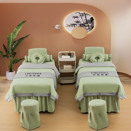 91家纺网 家纺一手货源 找家纺 梦来美家纺 2025新款荷兰尼美容床罩（控价175元）风格一 抹茶绿
