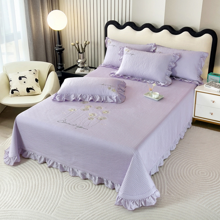 91家纺网 家纺一手货源 找家纺 OL家纺2025新款天丝床盖三件套系列-蒲公英 薰衣紫