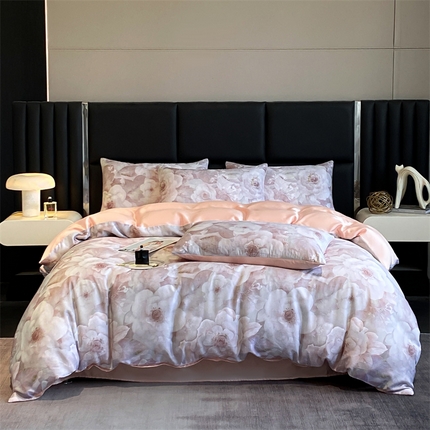 优贝 2025新款100%兰精天丝60S数码印花天丝四件套 诺曼花园