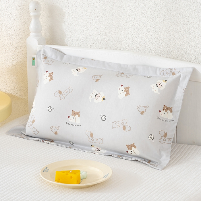 91家纺网 家纺一手货源 找家纺 良佐生活 2025新款A类高支高密全棉压线儿童枕套纯棉学生枕头套 西可