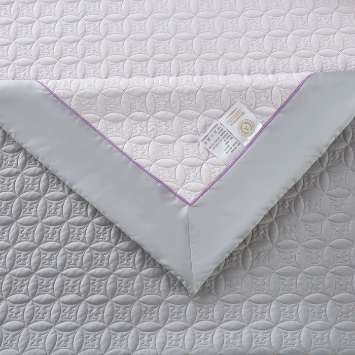 91家纺网 家纺一手货源 找家纺 OL家纺2025新款凉感丝夏被床盖款三件套 丁香紫