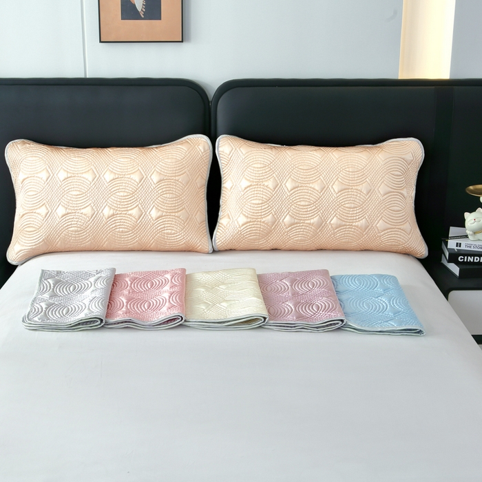 91家纺网 家纺一手货源 找家纺 OL家纺2025新款冰丝绸夏被床盖款三件套 组合图