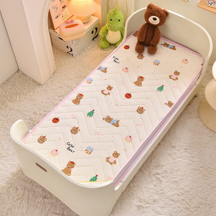 91家纺网 家纺一手货源 找家纺 嗨生活  2025年加厚针织棉乳胶床垫 幼儿园床垫 床褥 儿童床垫 立体款 甜品小熊