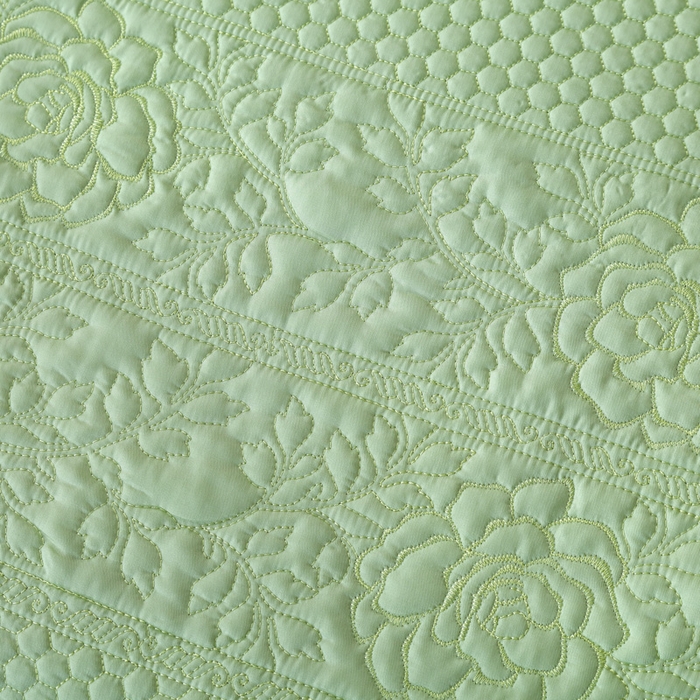 91家纺网 家纺一手货源 找家纺 OL家纺2025新款天丝床盖三件套系列-牡丹 苹果绿