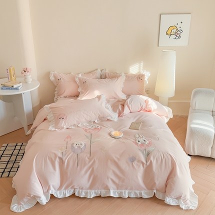 蜜柚2025花边款贴布郁金香小兔 郁金香小兔 浅粉