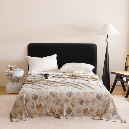 91家纺网 家纺一手货源 找家纺 （总）朴尔家纺-2025年新款柔滑竹纤维双层纱布冷感毯毛巾被