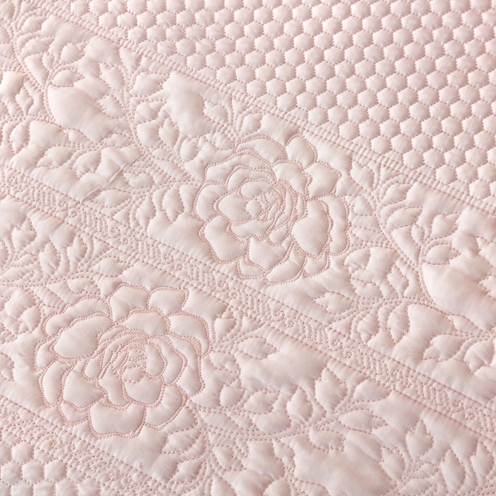 91家纺网 家纺一手货源 找家纺 OL家纺2025新款天丝床盖三件套系列-牡丹 肉桂粉