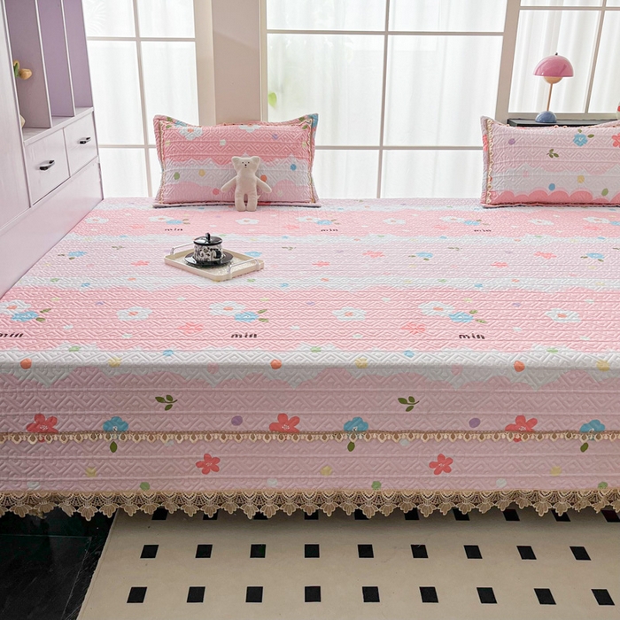 91家纺网 家纺一手货源 找家纺 手艺人家纺 2025新款带花纯棉绗缝榻榻米大炕盖榻榻米炕垫防滑炕垫榻榻米垫床盖榻榻米炕盖炕垫（K700-K723） K711