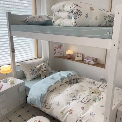 91家纺网 家纺一手货源 找家纺 慕尚家纺 2025新款全棉印花学生三件套套件 旺旺