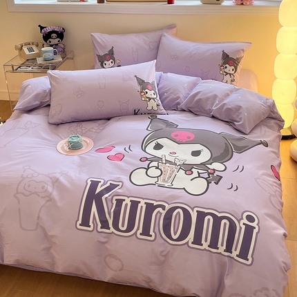 蓝邻家纺 2025新款全棉大版三丽鸥四件套系列 饮料