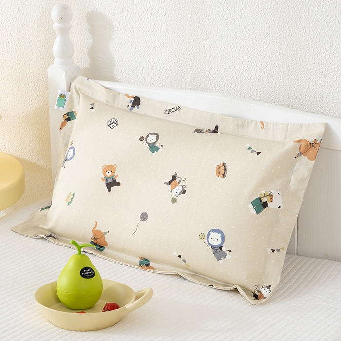 91家纺网 家纺一手货源 找家纺 良佐生活 2025新款A类高支高密全棉压线儿童枕套纯棉学生枕头套 贝塔-黄