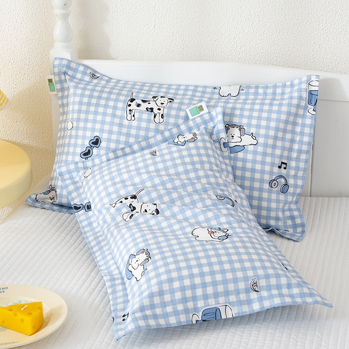 91家纺网 家纺一手货源 找家纺 良佐生活 2025新款A类高支高密全棉压线儿童枕套纯棉学生枕头套 布奇