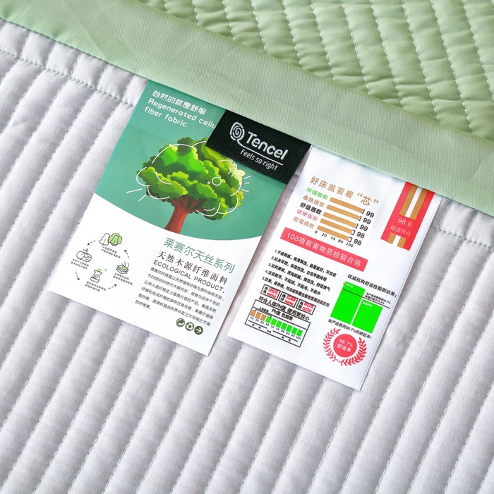 91家纺网 家纺一手货源 找家纺 OL家纺2025新款天丝床盖三件套系列-清新交响曲 苹果绿