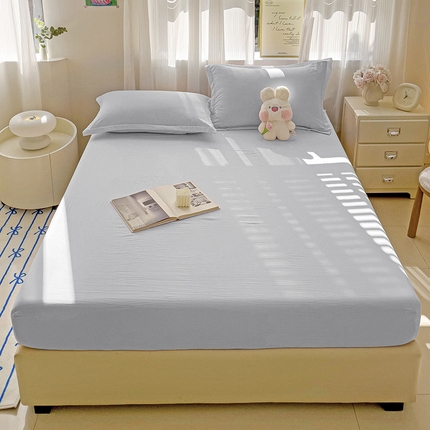 恬澳家纺 2025新款森系水洗棉无印风单床笠场景二 森系-岩灰