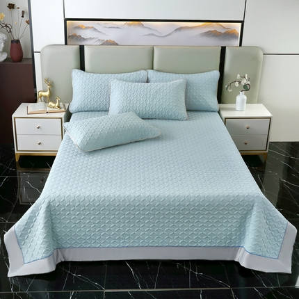 OL家纺2025新款凉感丝夏被床盖款三件套 天空蓝