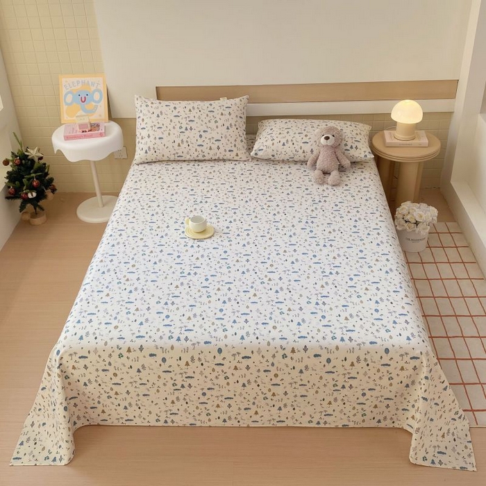 91家纺网 家纺一手货源 找家纺 ME/ERA HOME寐时代 2025新款全棉老粗布床单款三件套 全棉卡通-丛林