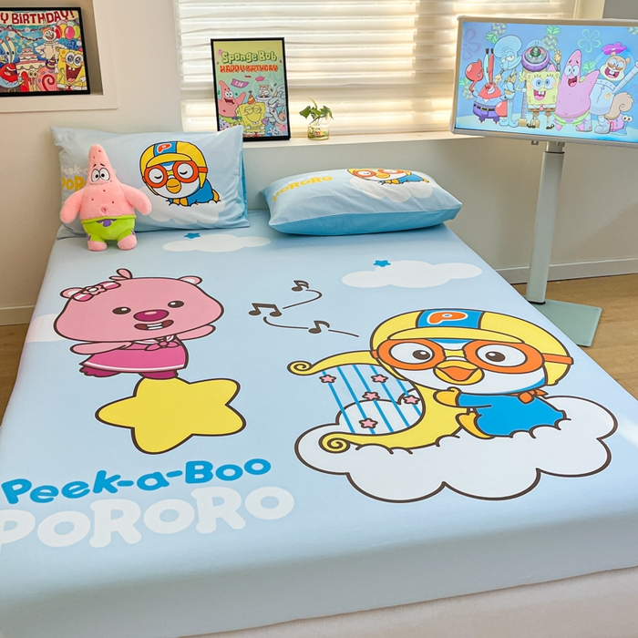 91家纺网 家纺一手货源 找家纺 金爱家 2025新款全棉大版单品波乐乐床笠 棉单品波乐乐-音乐派对