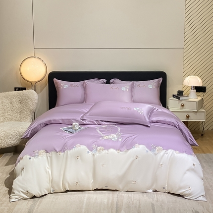 91家纺网 家纺一手货源 找家纺 （总）爱家（原缔乐家纺） 2025新款雪莲天丝四件套-诺曼庄园（床盖加20）