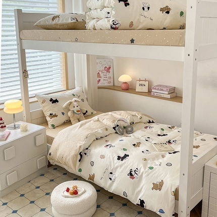 91家纺网 家纺一手货源 找家纺 （总）慕尚家纺 2025新款全棉印花学生三件套套件