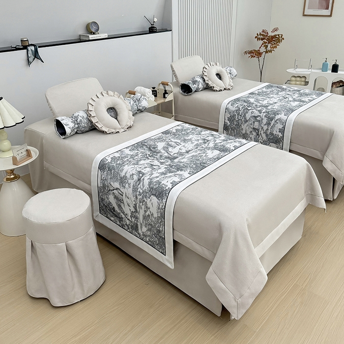 91家纺网 家纺一手货源 找家纺 莉人坊床罩2025新款高精密布料床罩-浪漫烟花 浪漫烟花米色